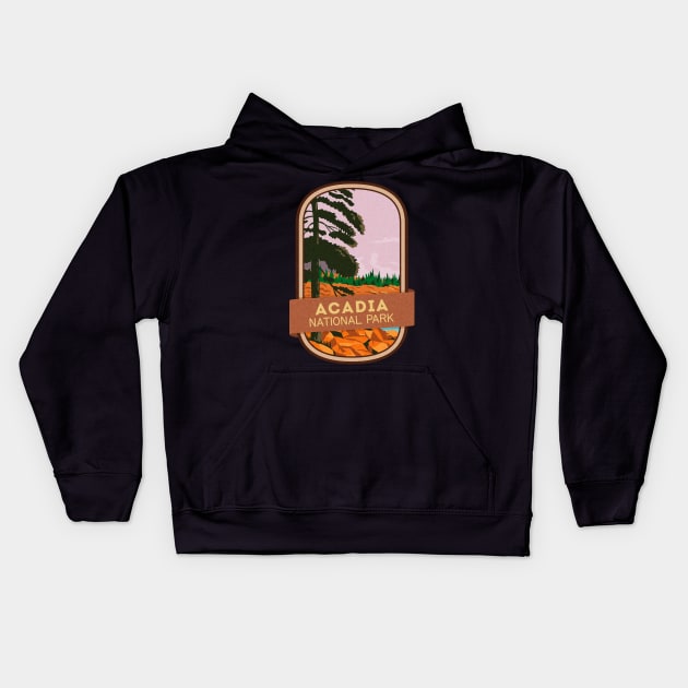 Acadia National Park Kids Hoodie by JordanHolmes